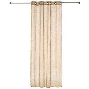 Cortina de Voile Beige con Rayas Finas 140 x 240 cm - Atmosphera
