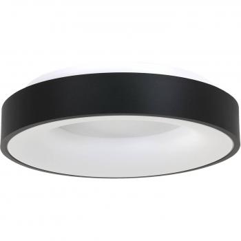 Plafón LED Ringlede Steinhauer 2.700 K Ø 48 cm negro, metal, integrado (LED)