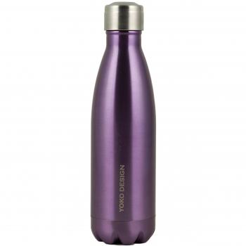 YOKO DESIGN 1330 - Botella isotérmica con Doble Pared en Acero Inoxidable, 25,5 x 6,5 x 6,5 cm, Acero Inoxidable, Morado, 25,5x6,5x6,5 cm