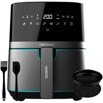 Cecotec Freidora sin Aceite de Aire Caliente Cecofry Full InoxBlack 5500 Pro, 5.5 Litros, 1700W, con Accesorios, Negro/Acero Inoxidable
