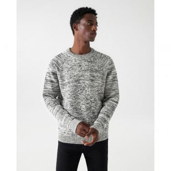 Salsa Jeans - Jersey de hombre gris mezclado con cuello redondo y contraste de color