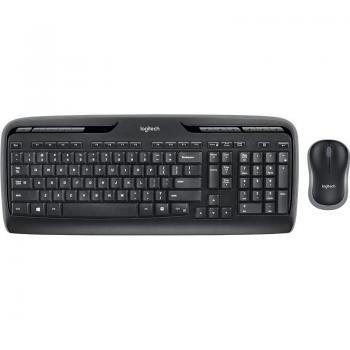 Logitech Wireless Combo MK330 - Keyboard and Mouse Set - 2.4 GHz Wireless Connection, Programmable Keys, Extended Battery Life, UK English Layout (QWERTY), Black - Model: 920-003986