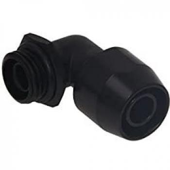Racor de Compresión HF TPV Metal Giratorio 90° Negro - Conector de Refrigeración por Agua 12.7/7.6mm