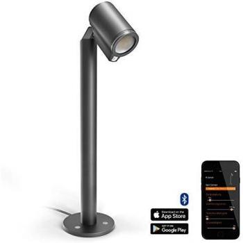 Foco LED Exterior Spot Way SC Connect con Sensor de Movimiento, 7.9W, Dimmable, Control por App, IP44, Antracita