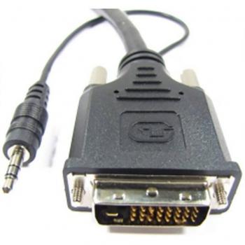 BeMatik Super Cable DVI-D con Jack 3.5mm Macho/Macho 5m Negro
