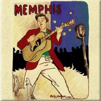 Imán para nevera Elvis Presley Memphis One Size crema/rojo
