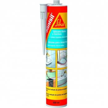 Sika Sanisil, Translúcido, Sellador de silicona acetoxi, Junta de silicona antimoho para cocina y baño, interior y exterior, 300ml