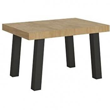 Mesa extensible 90x130/234 cm Bridge con estructura antracita y acabado en roble natural