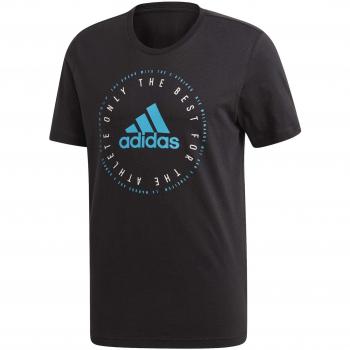 adidas MH Emblem T T-Shirt, Hombre, Black, L