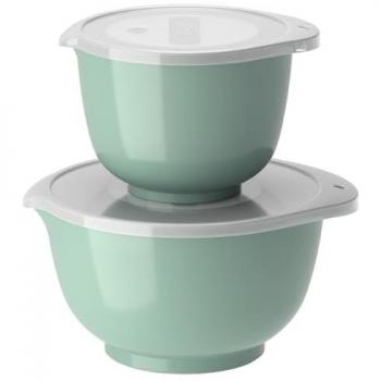 Set de 2 boles Rosti Margrethe para mezclar, color verde nórdico, con tapas