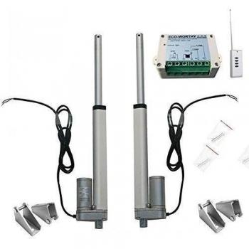 Paquete de 2 accionamientos lineales ECO WORTHY resistentes, de 12 V, motor de 1500 N, mando a distancia y soportes incluidos, 8 Inch, 2pcs Actuator + Remote Control Kit