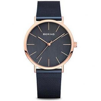 Bering Classic 13436-367 Ladies Minimalist Watch - Rose Gold, 36mm, Water Resistant 3ATM