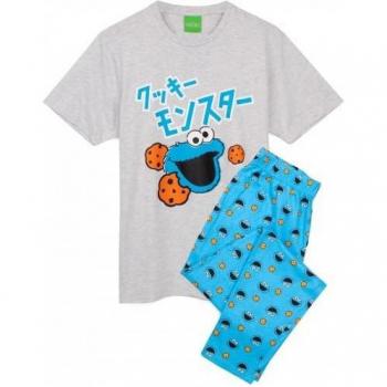 Conjunto de pijama masculino Cookie Monster da Vila Sésamo