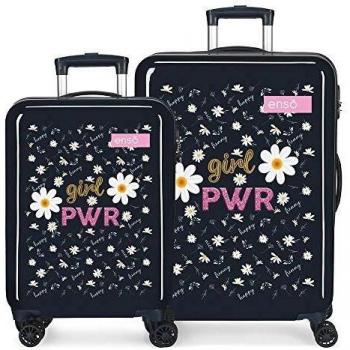 Enso Girl Power Juego de Maletas Azul 55/68 cms Rígida ABS Cierre combinación 104L 4 Ruedas Dobles Equipaje de Mano