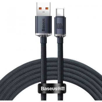 Baseus Cable USB a Tipo C PD100W Crystal Shine 1.2M Negro