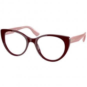 Miu Miu MU06TV USH1O1 Armazones Lentes Recetados para Mujer Borgoña 50