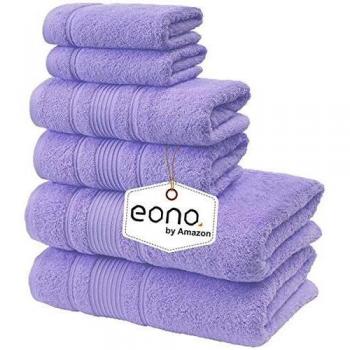 Eono by Amazon, Toallas de SPA y Hotel Juego de Toallas de 6 Piezas, 2 Toallas de baño, 2 Toallas de Mano y 2 toallitas