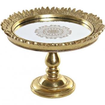 Bandeja decorativa de resina con espejo y detalles dorados de DKD Home Decor