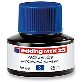 edding MTK25-003 - Frasco de tinta permanente de 25 ml, sistema capilar, color azul