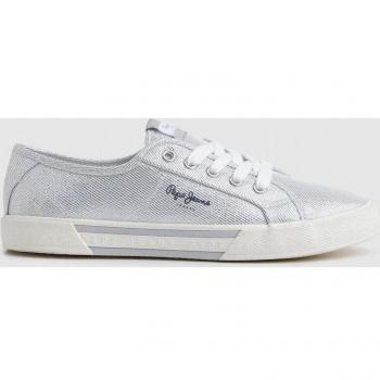Pepe Jeans Women's Brady Party Low Silver Sneakers