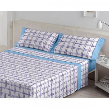 ES-TELA - Juego de sábanas estampadas IRUN color Azul