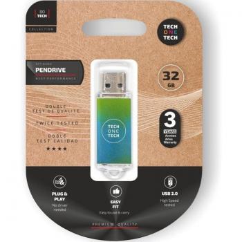 Memoria USB Tech One Tech Be Ocean 32GB USB 2.0 Verde Degradado