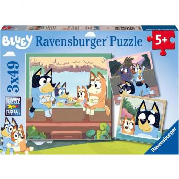 Puzzle Bluey 3x49 piezas - Colección de Rompecabezas con 3 Puzzles de 49 Piezas