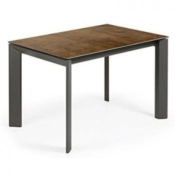 Kavehome mesa extensible axis 120180x80 gris sobre iron corten