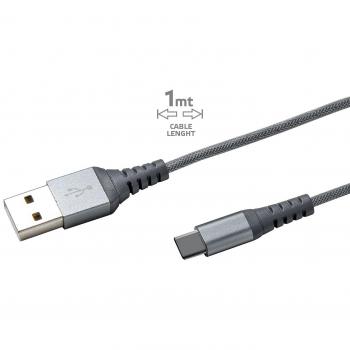 Celly USBTYPECNYLSV - Cable USB de Tipo C, Color Plata