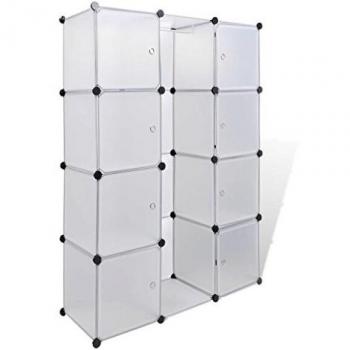Sonata Modular Cabinet with 9 Compartments, White, 37 x 115 x 150 cm
