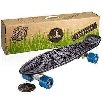 Ridge monopatín Recycled Cruiser, Unisex, Recycled 27 Cruiser, Negro/Azul, 27 Pulgadas