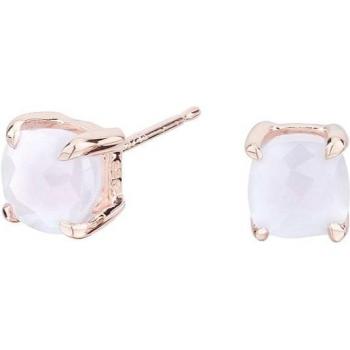 Pendientes Ardhanarishvara Itemporality - Elegantes pendientes de plata con baño de oro rosa y calcedonia azul natural