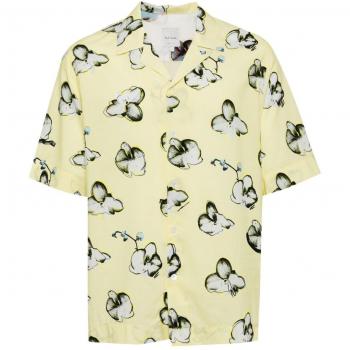 Paul Smith Men's Printed Regular Fit Shirt in Yellow | Size Medium | M1R905UM0233311