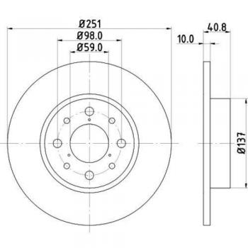 HELLA 8DD 355 116-441 Disco de freno - 55023PRO - revestido