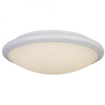 Luz de techo contemporánea Knutsford empotrada, acero blanco y vidrio esmerilado, LED 14W 3500K