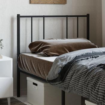 Cabecero de metal negro 90 cm con diseño elegante, estructura resistente, acabado en pintura negra mate, compatible con colchones de 90 cm, fácil instalación y mantenimiento