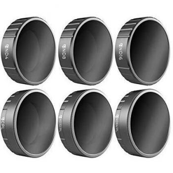 Freewell Budget Kit–E Series - 6Pack ND4, ND8, ND16, CPL, ND32/PL, ND64/PL Filtros Lentes Cámara Compatibles con Osmo Action Camera