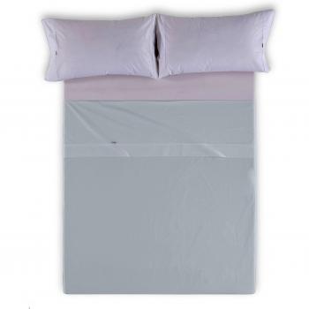 ESTELA - Sábana encimera Combi Liso 200 Hilos algodón Peinado, Color Perla - Cama de 180 cm. - 100% Algodón - 200 Hilos