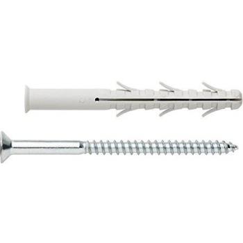 Index TC6A10120 - Taco nylon seis alas + tornillo rosca madera cabeza avellanada 10x120