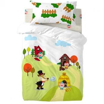 Juego Nórdico Piggys para Cuna 2 Piezas Multicolor, 115x145 cm (Maxicuna), 100% Algodón, Calidad de 150 TC, Fabricado en España
