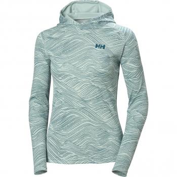 Helly Hansen Women's Lifa Active Solen Graphic Hoodie Green XL