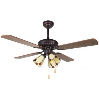 Orbegozo CT 55106 - Ventilador de techo con luz, 4 palas, 105 cm de diámetro, 60 W y 3 velocidades, negro