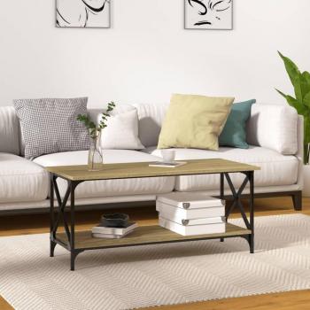 Mesa de centro negra 100x45x45 cm Multicapa Madera Contrachapada y Hierro