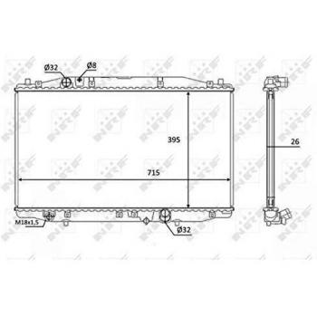 Radiador de refrigeración del motor NRF 58452 - Radiador de aluminio, compatible con múltiples modelos de vehículos, diseño optimizado para un mejor flujo de aire, capacidad de enfriamiento eficiente, fácil instalación y alta durabilidad