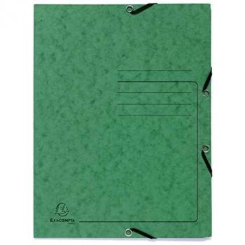 Carpeta Exacompta A4 con Gomas y 3 Solapas, Colorspan Cartón 355 g/m², Verde