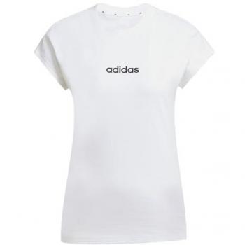 Camiseta de Manga Corta adidas Essentials Linear Mujer Blanco/Negro, Talla XS