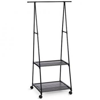 Perchero de Ropa KIPIT con Ruedas Negro Metal 85 x 45 x 157 cm
