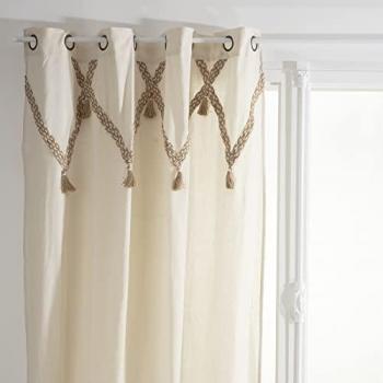 Cortina de Algodón Carmen 140x260 Yute - Atmosphera, beige, yute y algodón