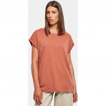 Urban Classics Women's Off-Shoulder Terracotta T-Shirt with Extended Shoulders