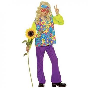 Disfraz de Hippie Floral Verde para Niño y Adolescente - Talla S (5-7 años)